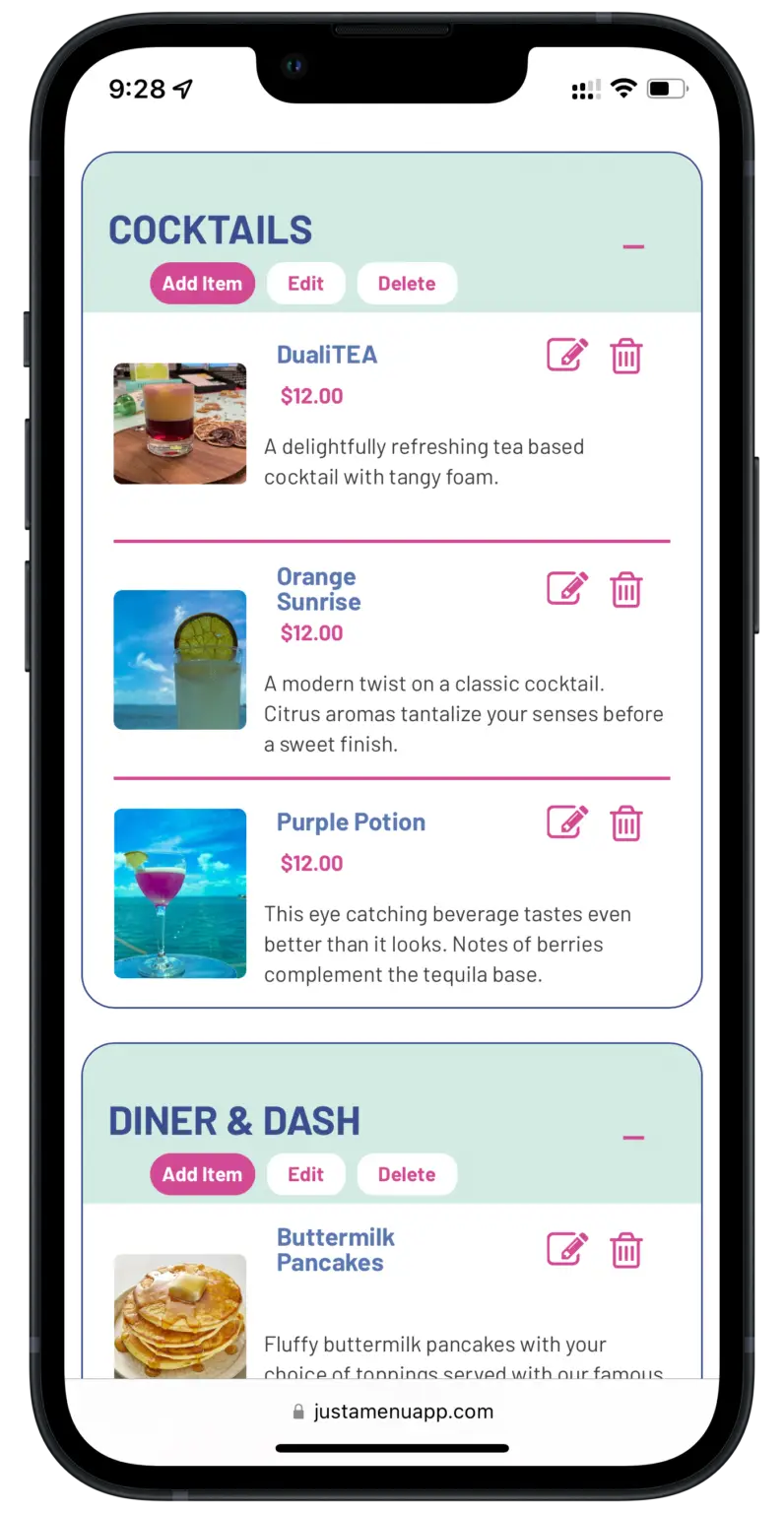 Organize Your Mobile friendly Menu how you want!